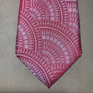 Paul Fredrick Red Architectural Pattern Tie Silk